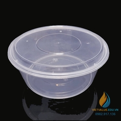 Hộp nhựa tròn 500ml có nắp