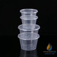 Hộp nhựa tròn 500ml có nắp
