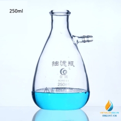 Bình tam giác thủy tinh có vòi chiết ngang, thành dày, dung tích 250ml