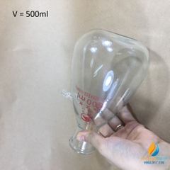 Bình tam giác thủy tinh có vòi chiết ngang, thành dày, dung tích 500ml