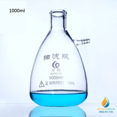 Bình tam giác thủy tinh có vòi chiết ngang, thành dày, dung tích 1000ml