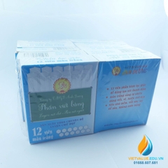 Hộp phấn không bụi, 6 cạnh, viết bảng nét thanh đậm, màu trắng, hộp 12 viên