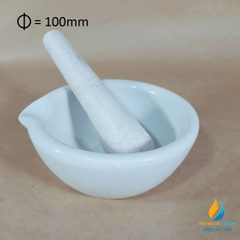 Cối chày sứ nghiền mẫu chất phòng thí nghiệm, đường kính 10cm
