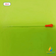 Pipet hút bằng thủy tinh, bầu cao su, dài 20cm