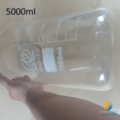 Cốc đốt thấp thành 5000ml thủy tinh chịu nhiệt, vạch chia cỏ mỏ rót