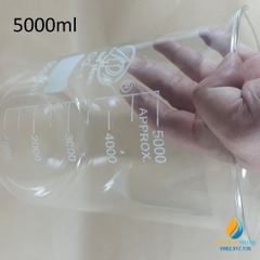 Cốc đốt thấp thành 5000ml thủy tinh chịu nhiệt, vạch chia cỏ mỏ rót