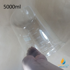 Cốc đốt thấp thành 5000ml thủy tinh chịu nhiệt, vạch chia cỏ mỏ rót