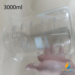 Cốc đốt thấp thành 3000ml thủy tinh chịu nhiệt, vạch chia cỏ mỏ rót