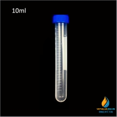 10 Ống ly tâm tiệt trùng 15ml, chia vạch, nắp xanh, đáy tròn