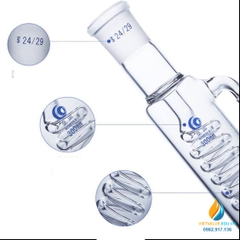 Ống ngưng tụ vòi cong, hình cầu thủy tinh 500mm 19x2 LG