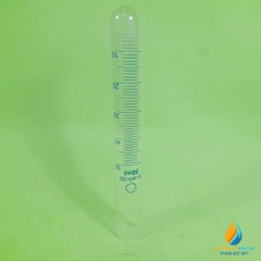 Ống nghiệm thủy tinh 50ml có vạch chia, đáy ống nghiệm tròn, chịu nhiệt độ cao