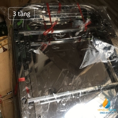 Xe đẩy dụng cụ thí nghiệm 3 tầng Inox, xe đẩy chở đồ cho phòng thí nghiệm
