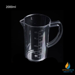 Cốc đong nhựa PC, chịu nhệt, chịu lực, vạch chia, dung tích 2000ml