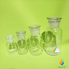 Chai đựng hóa chất, thủy tinh, có nắp, màu trong suốt, 125ml