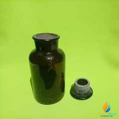 Chai đựng hóa chất, thủy tinh, có nắp, màu nâu hổ phách, 500ml