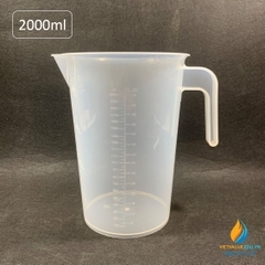 Cốc đong hóa chất bằng nhựa PP trong, thành cao, dung tích 2000ml