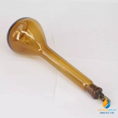 Bình định mức thủy tinh, màu nâu hổ phách, nút cổ mài, thành dày, dung tích 5ml