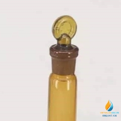 Bình định mức thủy tinh, màu nâu hổ phách, nút cổ mài, thành dày, dung tích 10ml