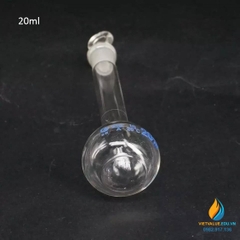 Bình định mức thủy tinh, màu trong suốt, nút cổ mài, thành dày, dung tích 20ml