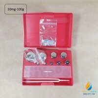 Bộ quả nặng gia trọng thép Crom không gỉ, từ10mg đến 100 gam gồm 9 quả