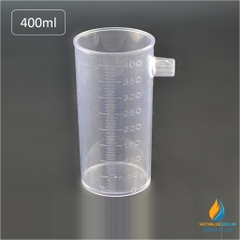 Bình tràn thí nghiệm dung tích 400ml, vạch chia, nhựa PP
