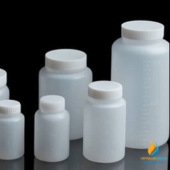 Chai nhựa lưu mẫu, nhựa PP, miệng rộng, vạch chia, dung tích 100ml