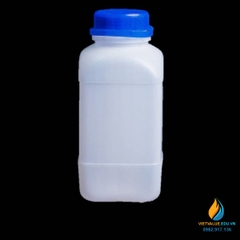 Chai nhựa lưu mẫu, nhựa PP, chai vuông, nắp trắng miệng rộng, dung tích 250ml
