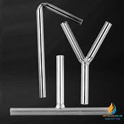 Bộ ống nối thủy tinh, ống thẳng, chữ L, chữ T, chữ Y, đường kính ống 6mm