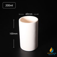 Cốc nhôm oxit Al2O3 tinh khiết hơn 99%, chịu nhiệt độ hơn 1600 độ C nung mẫu 200ml