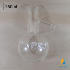Bình cầu thủy tinh đáy tròn, cổ dài, có nhánh chiết, 250ml