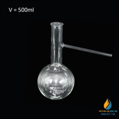 Bình cầu thủy tinh đáy tròn, cổ dài, có nhánh chiết, 250ml