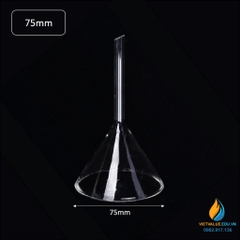 Phễu thủy tinh rót hóa chất đường kính miệng 90mm, phễu rót thủy tinh
