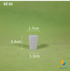 Nút cao su số 1 nắp bình,đáy lớn 17mm, đáy bé 13mm, cao 24mm
