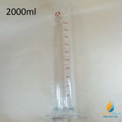 Ống đong thủy tinh chân đế có vạch chia dung tích 2000ml, hãng Bomex