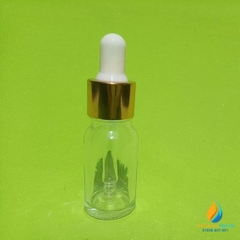 Chai thả công tơ hút, thủy tinh, trong suốt, nắp vàng, 10ml