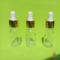 Chai thả công tơ hút, thủy tinh, trong suốt, nắp vàng, 10ml