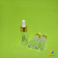 Chai thả công tơ hút, thủy tinh, trong suốt, nắp vàng, 10ml