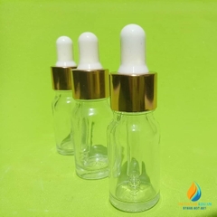 Chai thả công tơ hút, thủy tinh, trong suốt, nắp vàng, 10ml