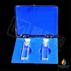Cuvet thủy tinh thạch anh kích thước 45x102,4x12,4mm, thiêu kết chống kiềm và axit