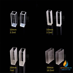 Cuvet thủy tinh thạch anh kích thước 45x102,4x12,4mm, thiêu kết chống kiềm và axit