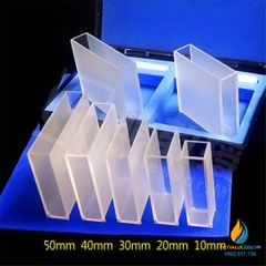 Cuvet thủy tinh thạch anh kích thước 45x12x12mm, thiêu kết chống kiềm và axit