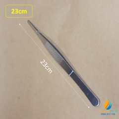 Nhíp gắp mẫu phòng thí nghiệm, dài 25cm thép không gỉ, đầu gắp thẳng có răng