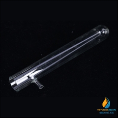 Ống nghiệm thủy tinh có nhánh chiết trên, kích thước đường kính 2cm, dài 20cm