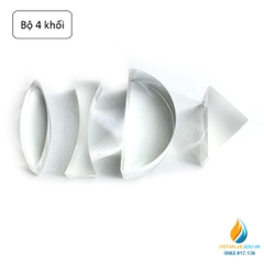 Bộ 5 khối trong suốt, gồm khối lồi, khối lõm, khối bán nguyệt, khối lăng kinh, thực hành quang học