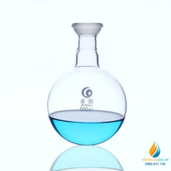 Bình cầu thủy tinh đáy tròn, cổ nhám, thành dày, dung tích 50ml, cổ 19/24
