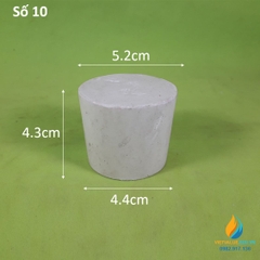 Nút cao su số 10 nắp bình,đáy lớn 52mm, đáy bé 44mm, cao 33mm