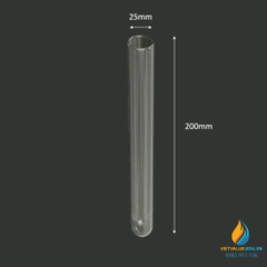 Ống nghiệm thủy tinh, không chia vạch, không nắp, 20x200mm