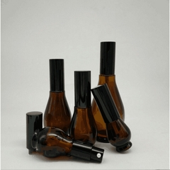 Chai nâu bầu xịt 30ml, chai thủy tinh đựng mẫu, chai lọ thủy tinh