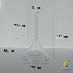 Phễu thủy tinh miệng 120mm, cuống 105mm