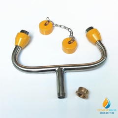 Vòi rửa mắt hai miệng di động sử dụng kép Inox 304